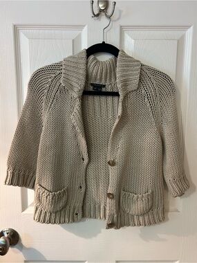 Theory Neutral Chunky Knit Cardigan